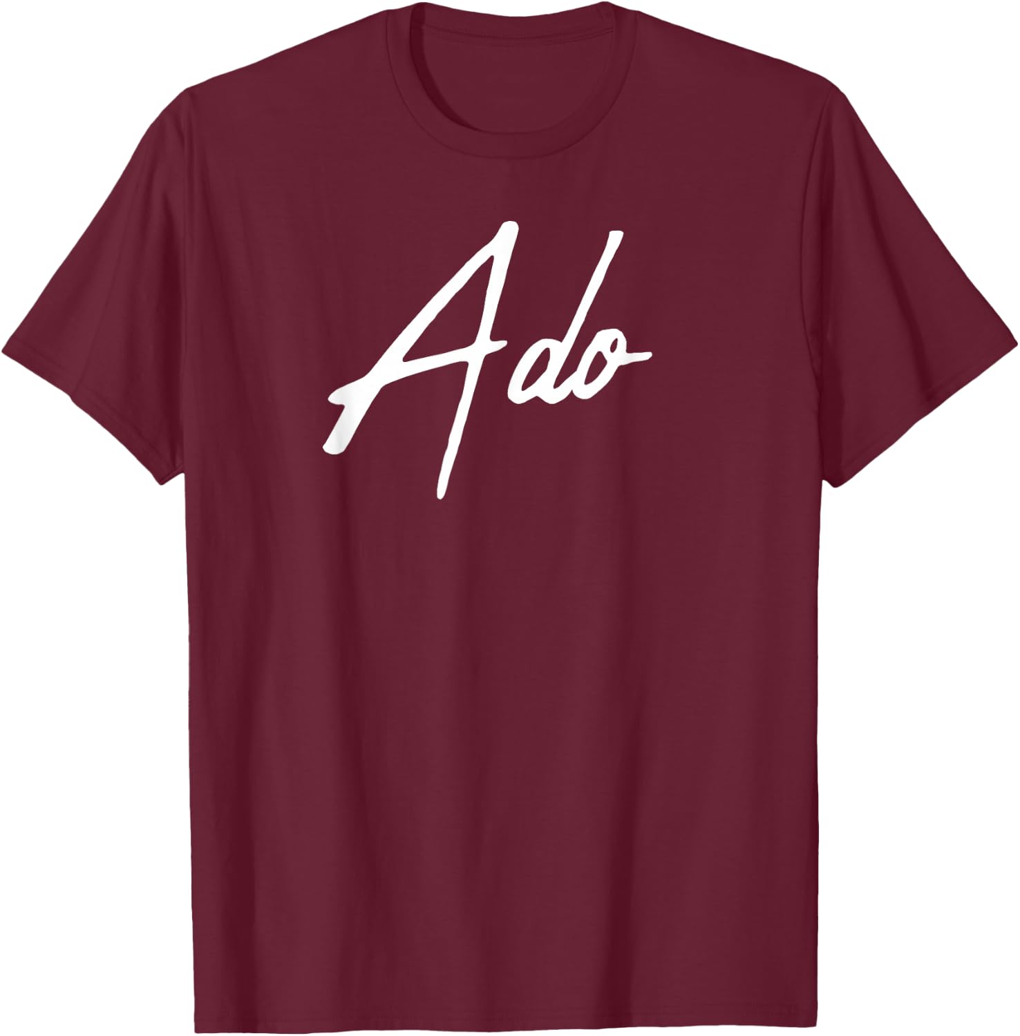 Beautiful Handwritten Font Ado Calligraphy T-Shirt - T-Shirt | Maroon