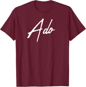 Beautiful Handwritten Font Ado Calligraphy T-Shirt - T-Shirt | Maroon