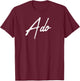 Beautiful Handwritten Font Ado Calligraphy T-Shirt - T-Shirt | Maroon