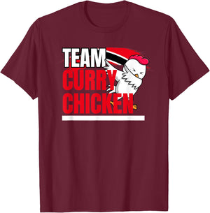 Team Curry Chicken - Trinidad and Guyana Patriotic Cricket T-Shirt - T-Shirt | Maroon