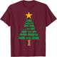 Xmas Boys Kids Christmas Tree Out Of Trains Christmas T-Shirt - T-Shirt | Maroon