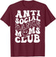 Anti Social Dance Moms Club Groovy Cheer Dance Mama T-Shirt - T-Shirt | Maroon