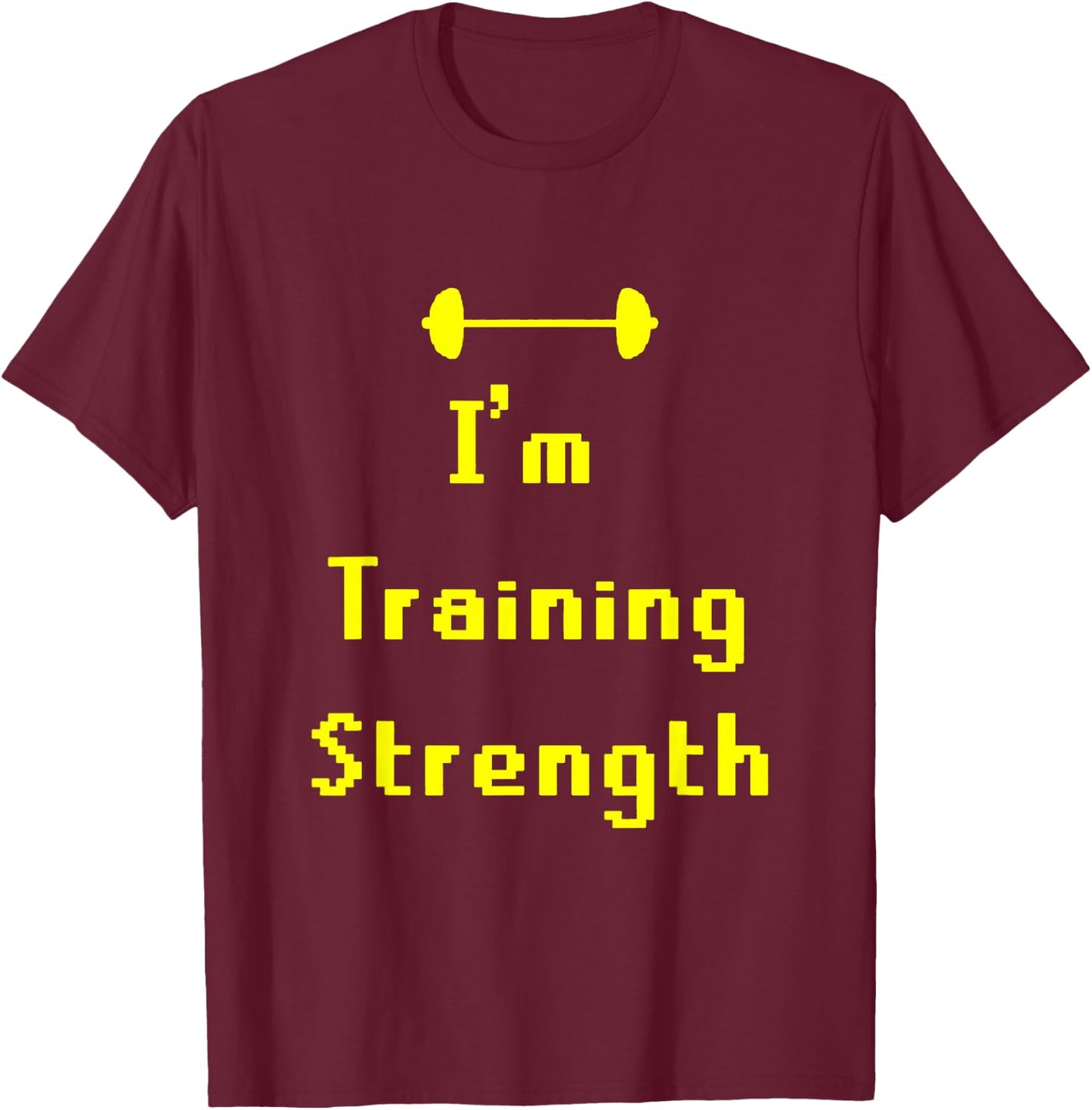 OSRS Training Strength Black Classic Fit Short Sleeve Solid -Adults Small T-Shirt - T-Shirt | Maroon