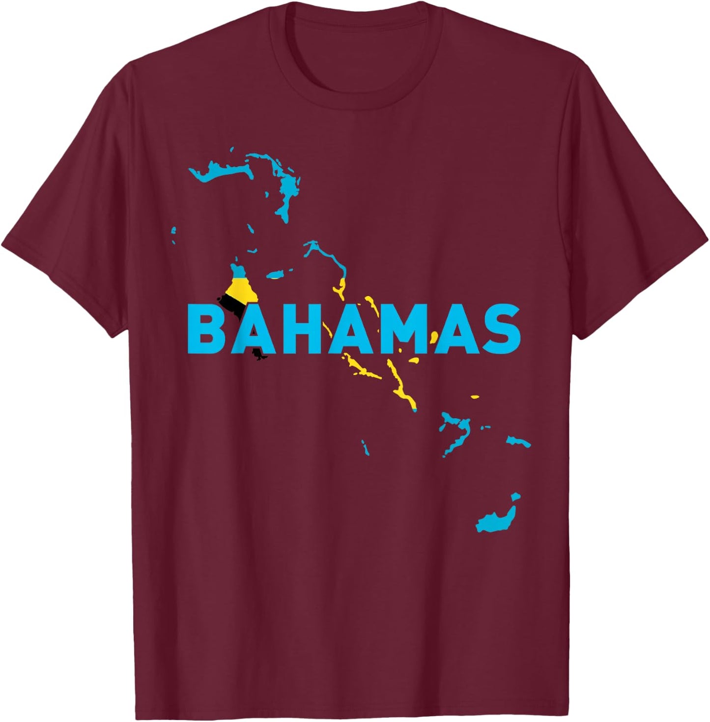 Proud Family and Patriotic Flag of Country Bahamas T-Shirt - T-Shirt | Maroon