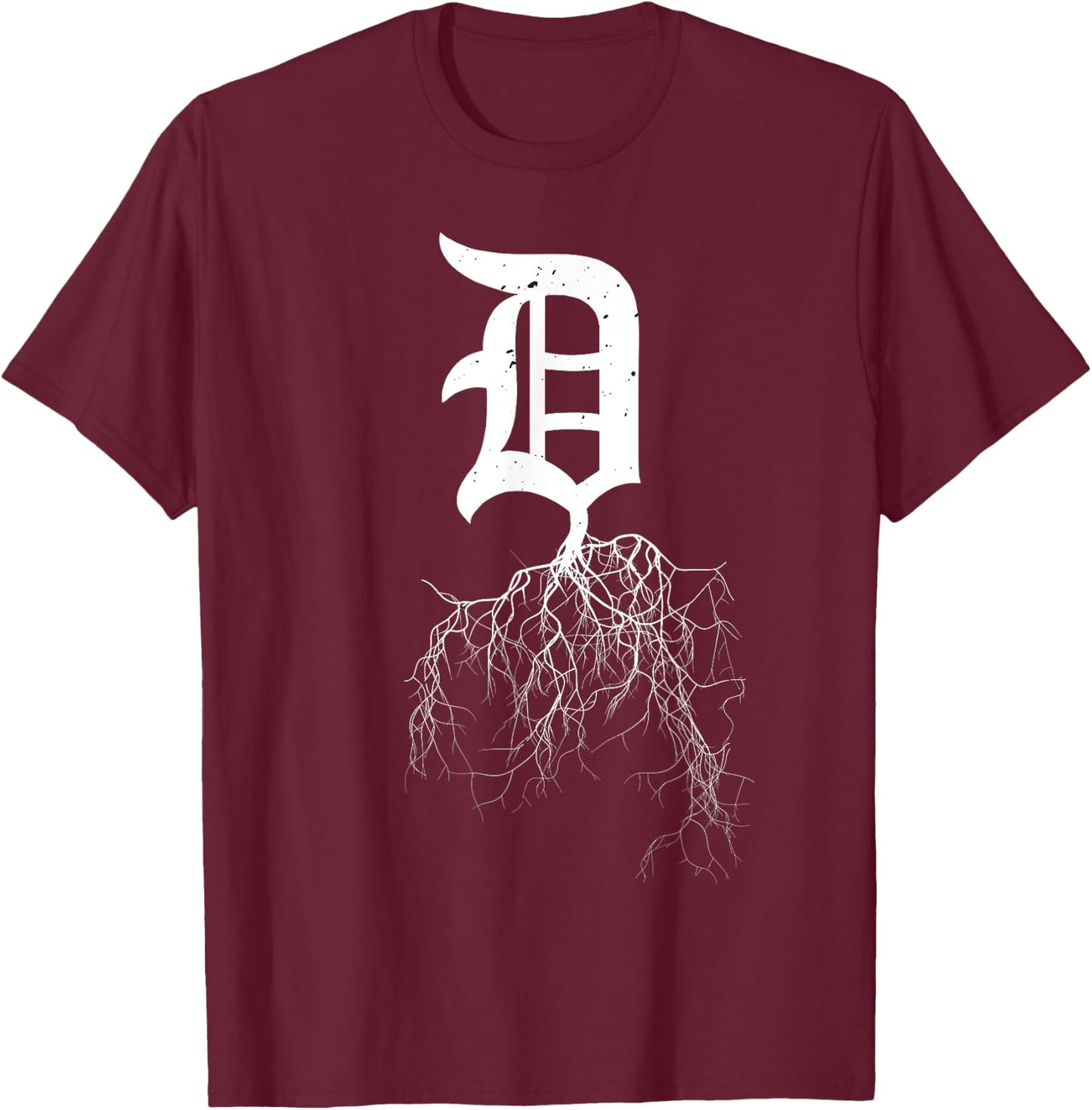 Detroit Roots Shirt Michigan American Born Rooted American T-Shirt - T-Shirt | Maroon