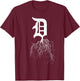 Detroit Roots Shirt Michigan American Born Rooted American T-Shirt - T-Shirt | Maroon