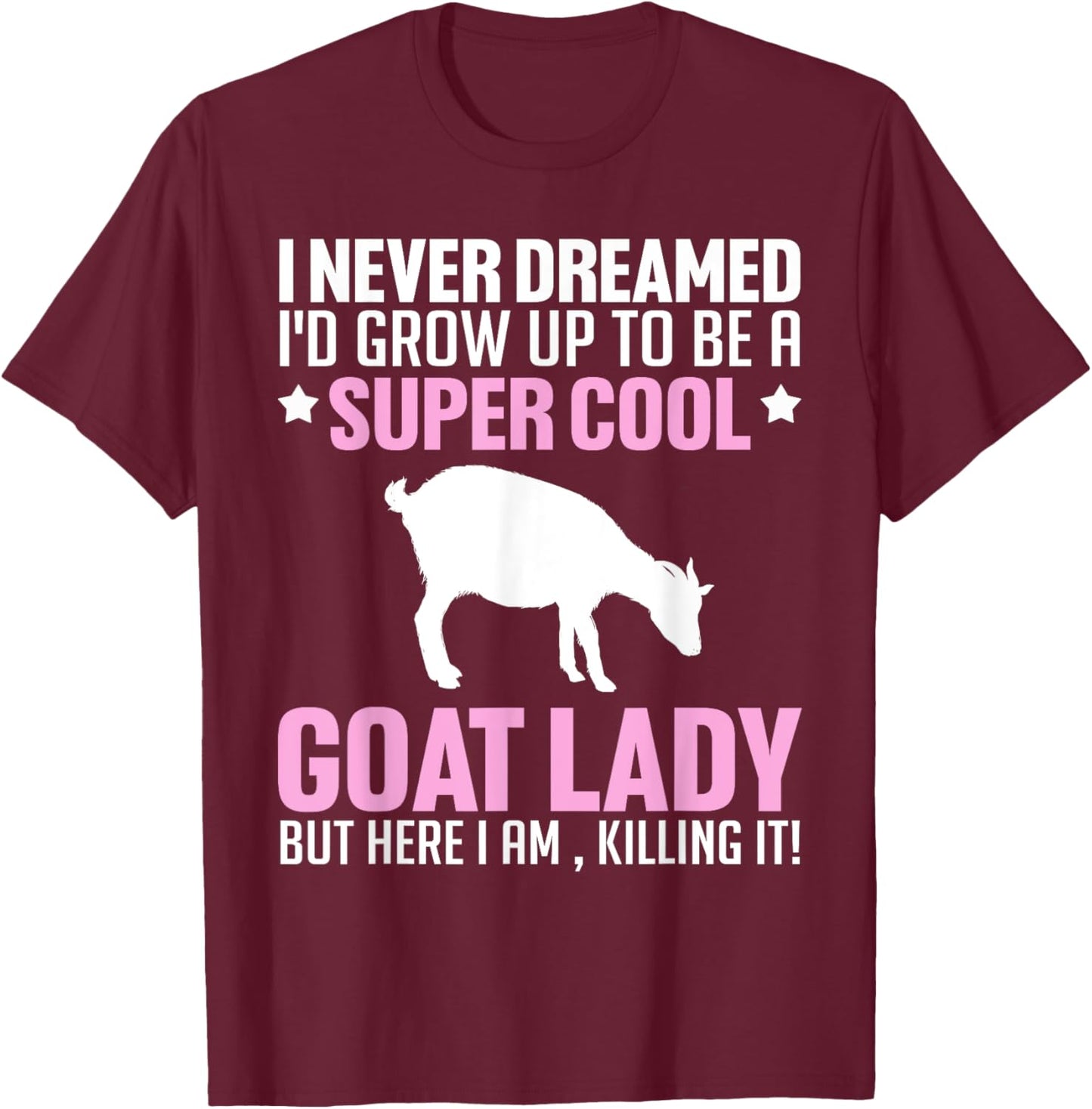 Cute Goat Art Girls Kids Goat Lover Farm Whisperer T-Shirt - T-Shirt | Maroon