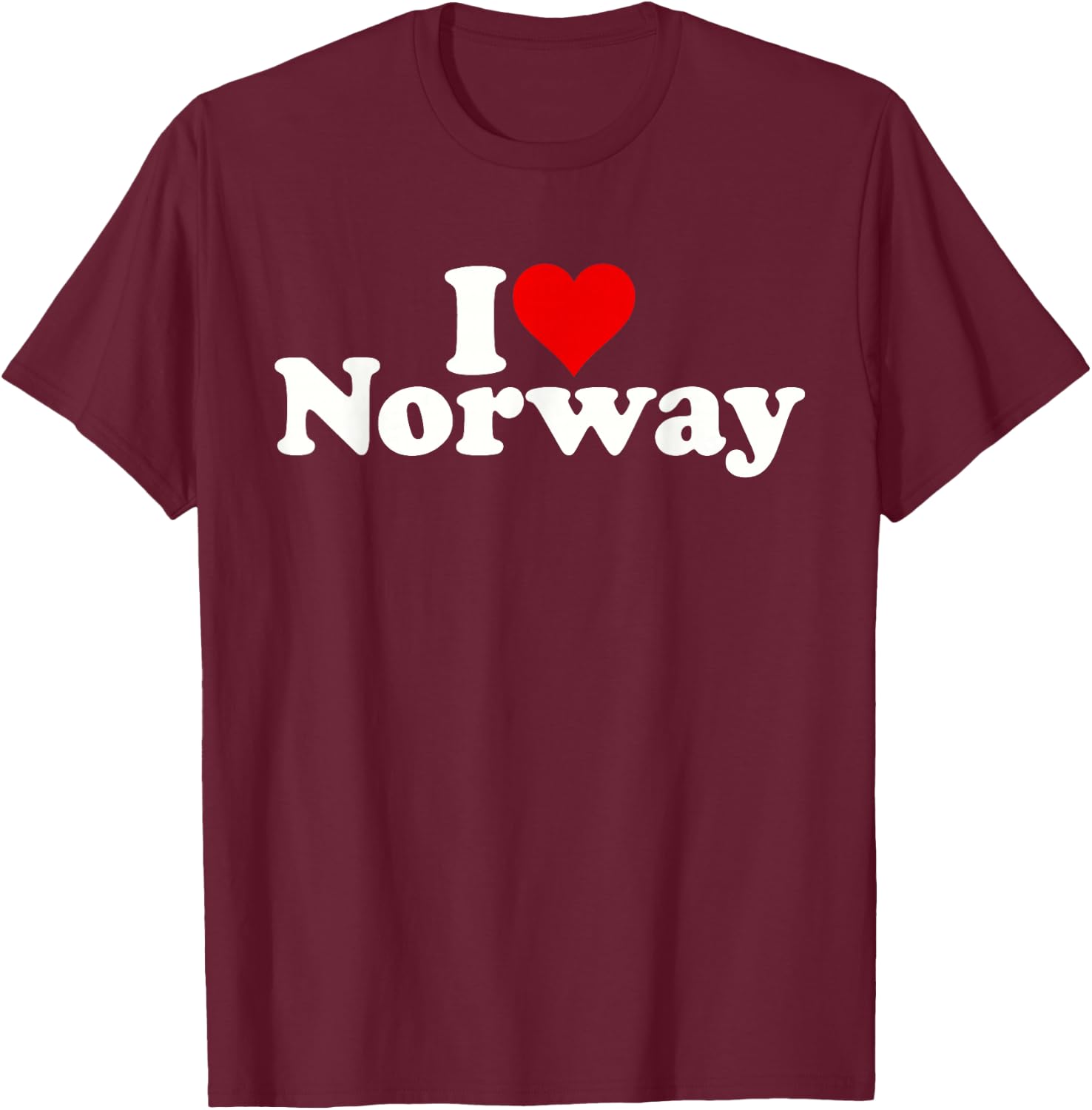 I Love Heart Norway T-Shirt - T-Shirt | Maroon