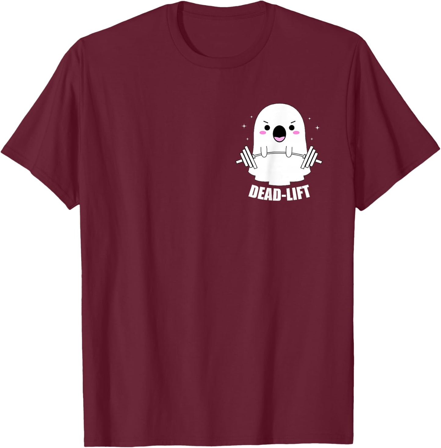 Dead Lift Ghost Halloween, Funny Ghost Gym Fitness Workout T-Shirt - T-Shirt | Maroon
