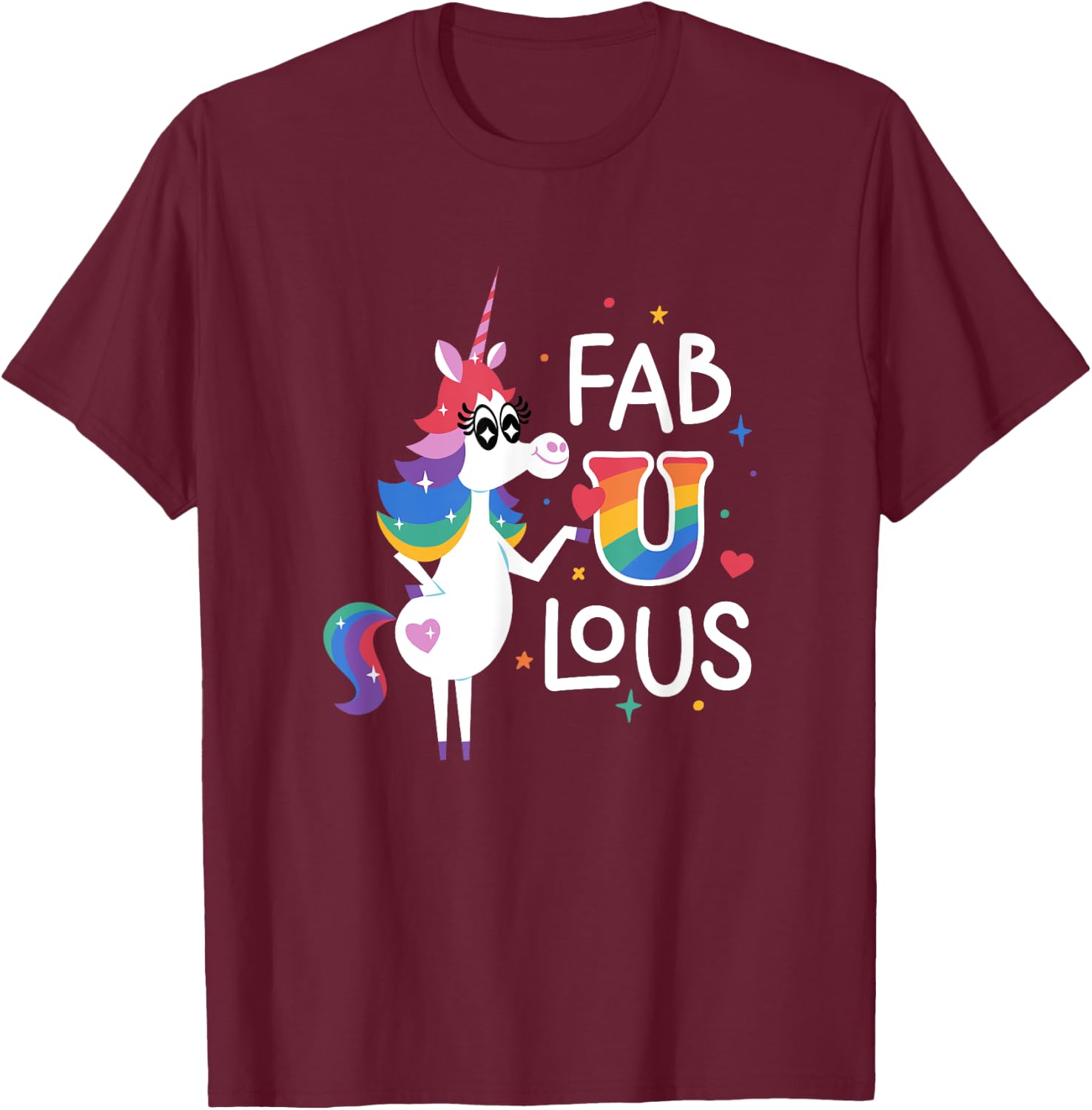 Disney Pixar Inside Out Rainbow Unicorn Fabulous T-Shirt - T-Shirt | Maroon