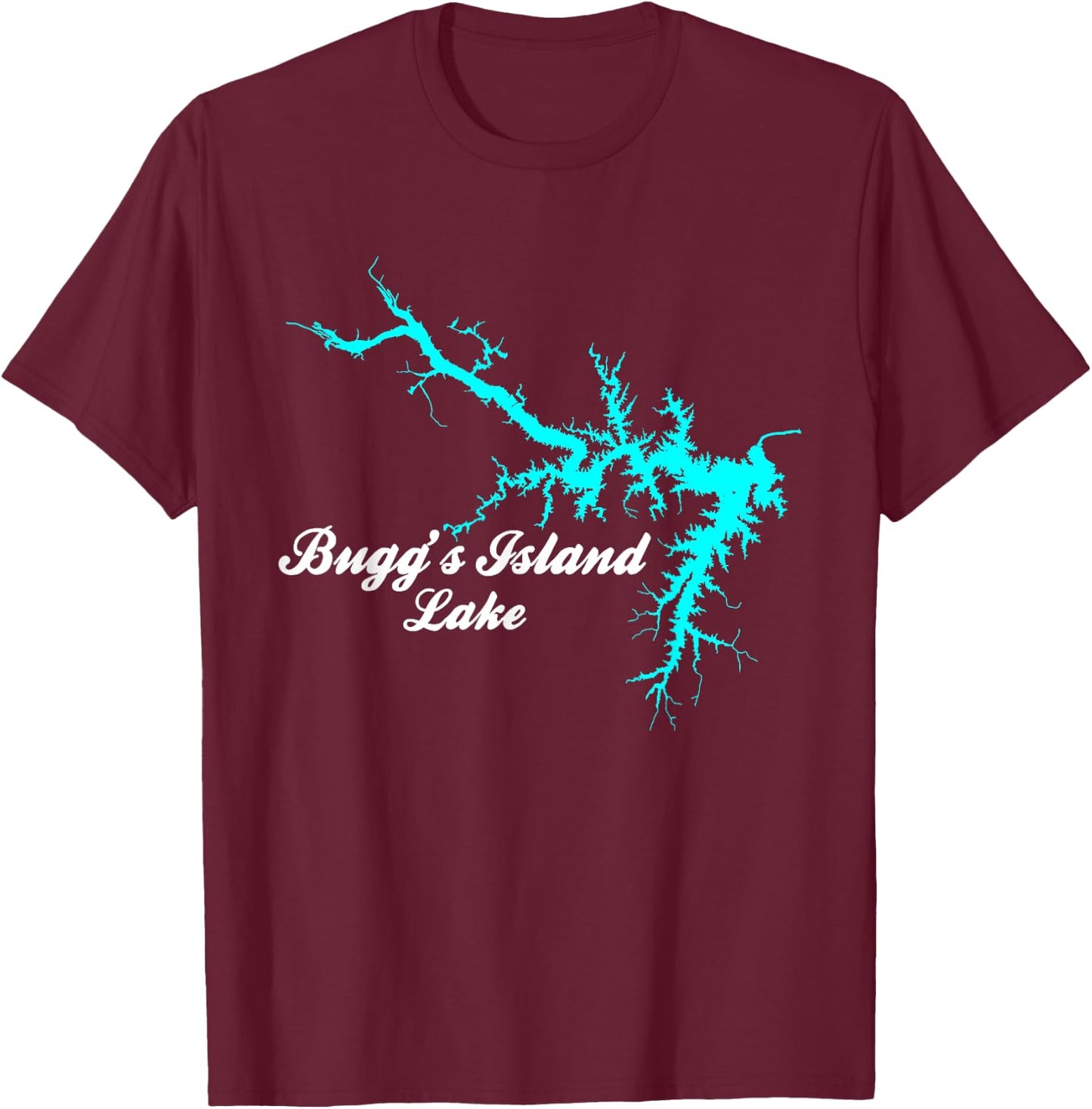 Minimalist Bugg's Island Lake - Virginia T-Shirt - T-Shirt | Maroon
