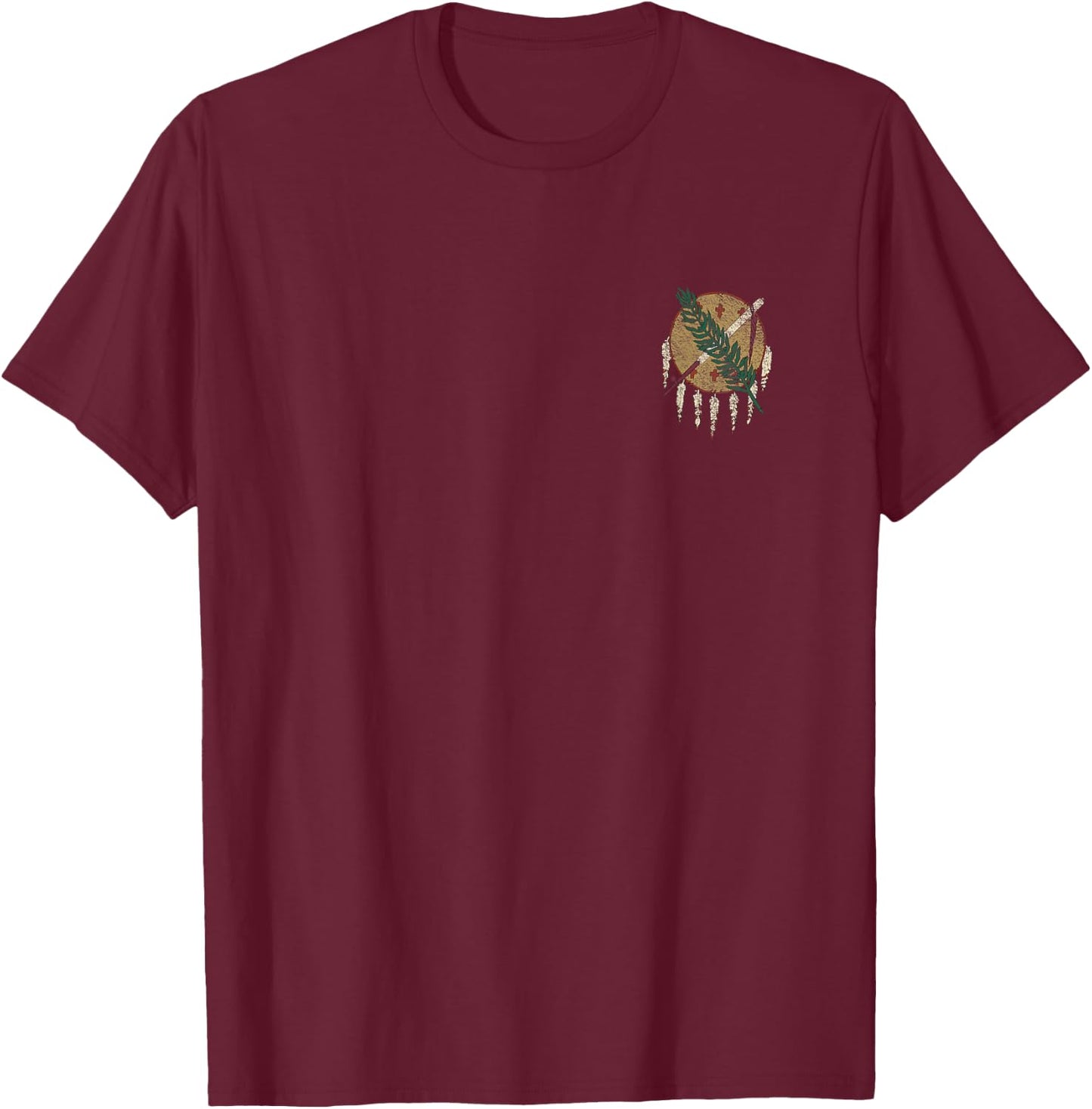 State of Oklahoma Flag Osage Nation Shield T-Shirt - T-Shirt | Maroon