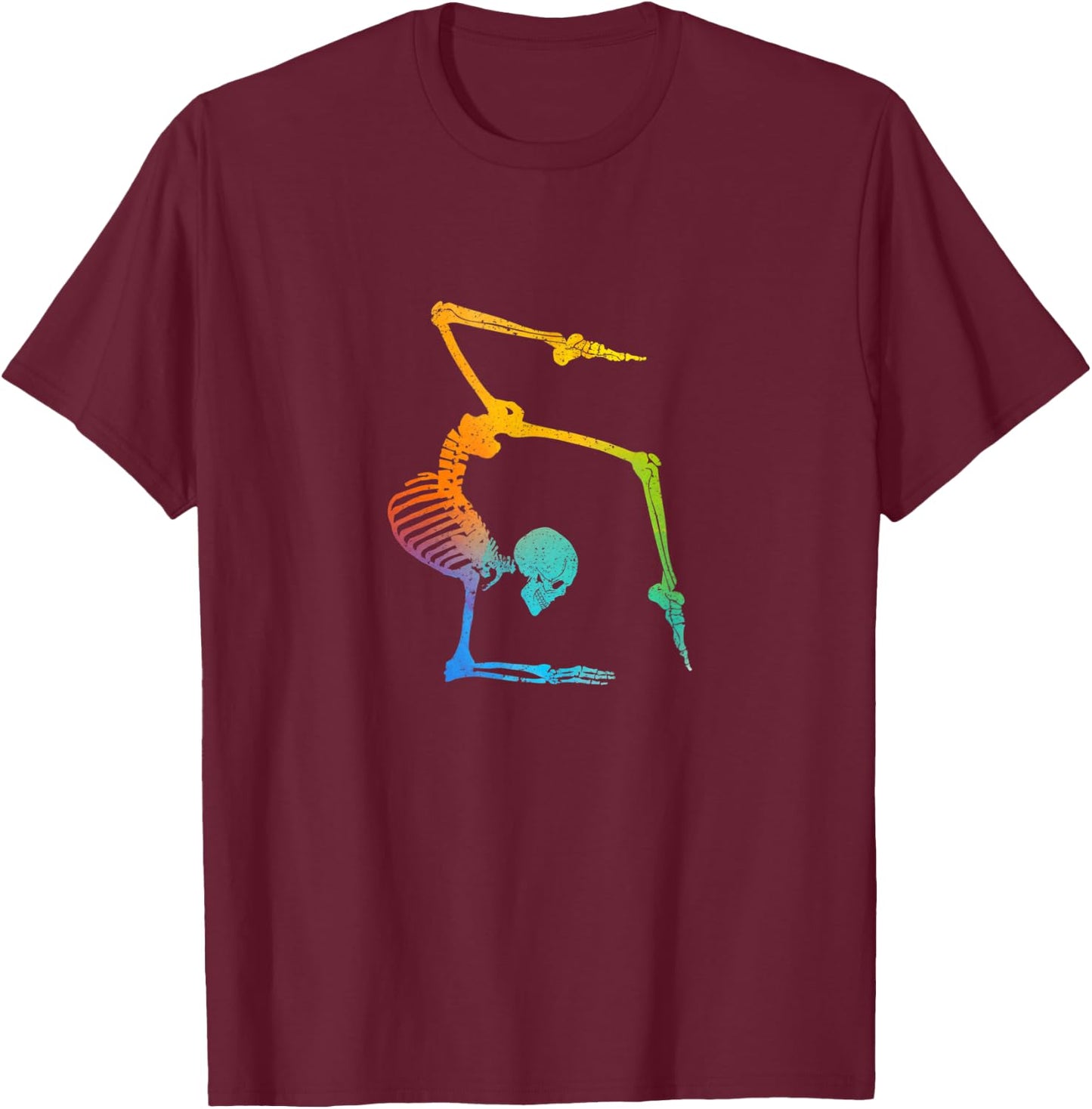 Funny Gymnastics Skeleton Gymnast Tumbling Coach Halloween T-Shirt - T-Shirt | Maroon