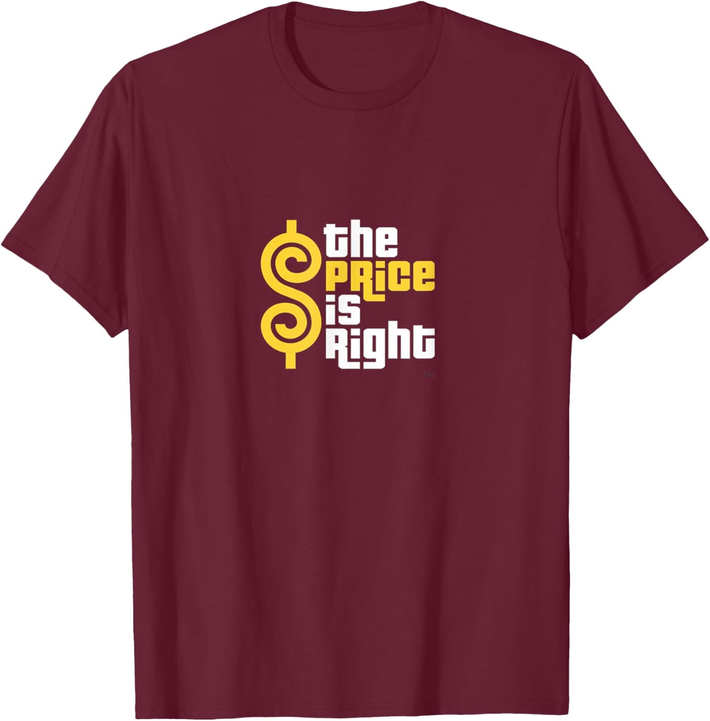The Price is Right Yellow and White Logo T-Shirt - T-Shirt | Maroon