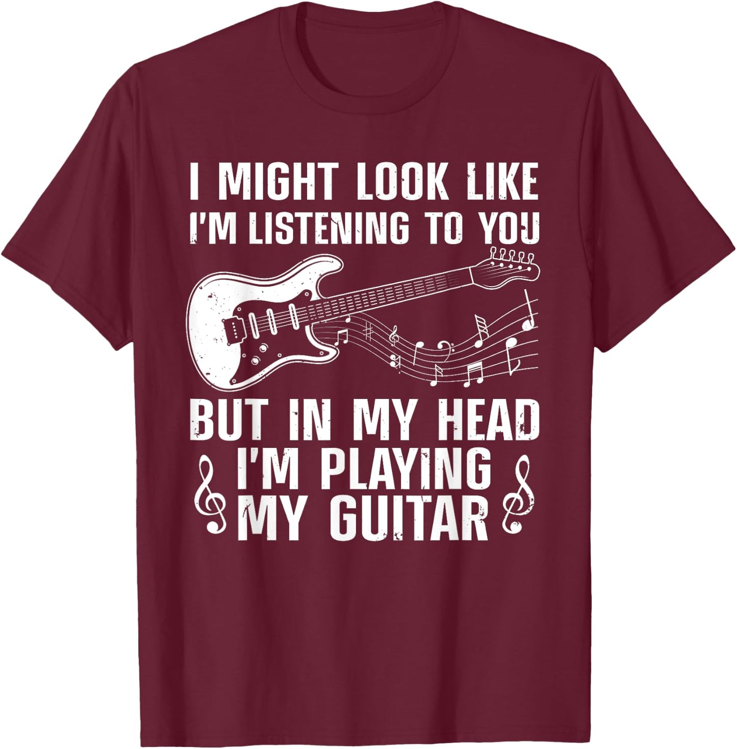 Funny Guitar Design Women Guitarist Guitar Player T-Shirt - T-Shirt | Maroon