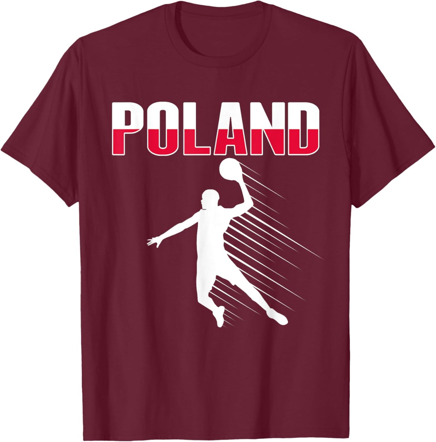 Poland Basketball Lovers Jersey Support Polish Baller Team T-Shirt - T-Shirt | Maroon