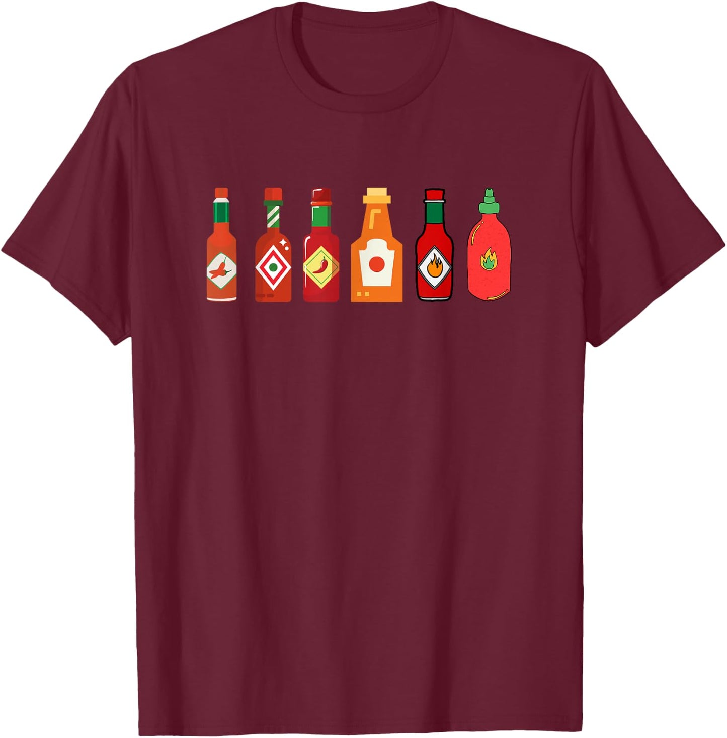 Spicy Sauce Foodie Spicy Hot Mexican Food T-Shirt - T-Shirt | Maroon