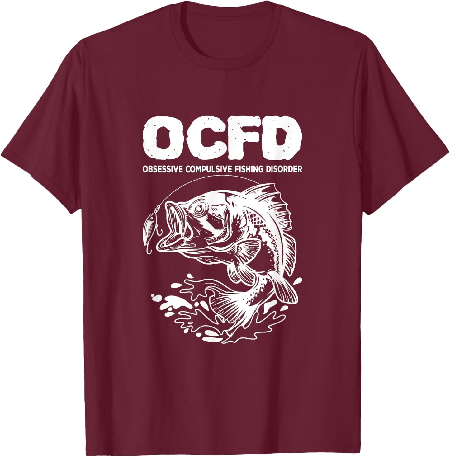 OCFD Obsessive Compulsive Fishing Disorder Fishing Carp T-Shirt - T-Shirt | Maroon