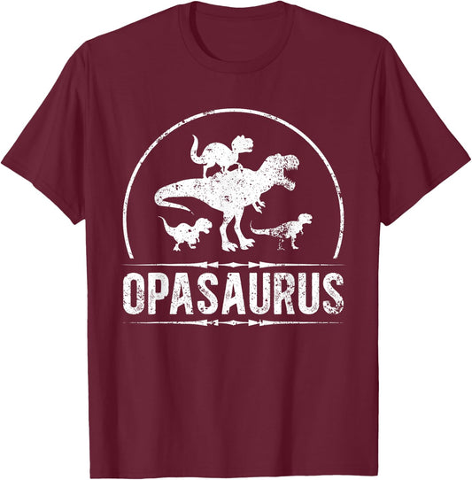 Opasaurus Opa Grandpa Opa Grandfather T-Shirt - T-Shirt | Maroon