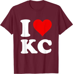I Love Kc T-Shirt - T-Shirt | Maroon