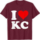 I Love Kc T-Shirt - T-Shirt | Maroon