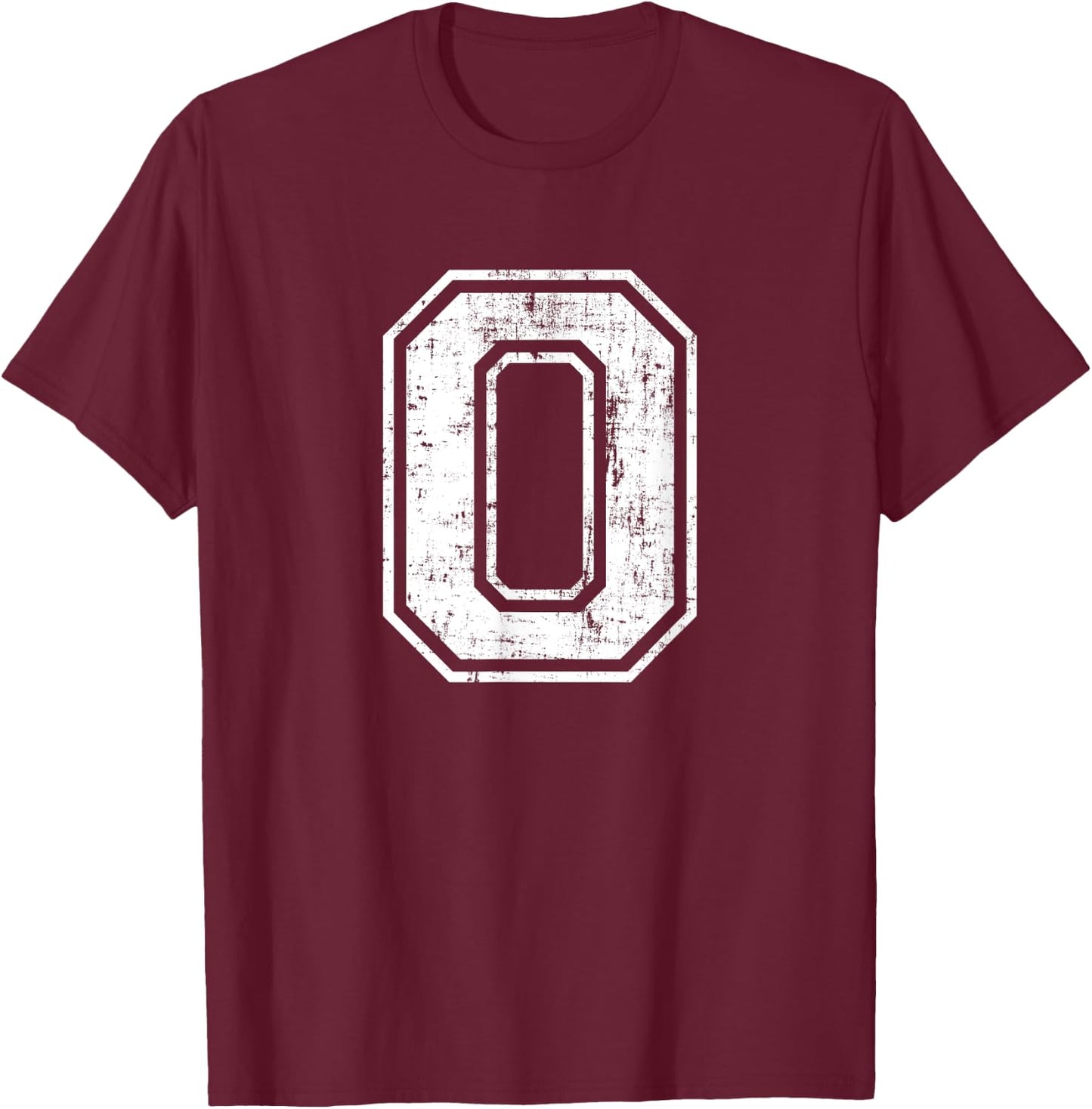 Letter O Uppercase Alphabet Initial School College Varsity T-Shirt - T-Shirt | Maroon