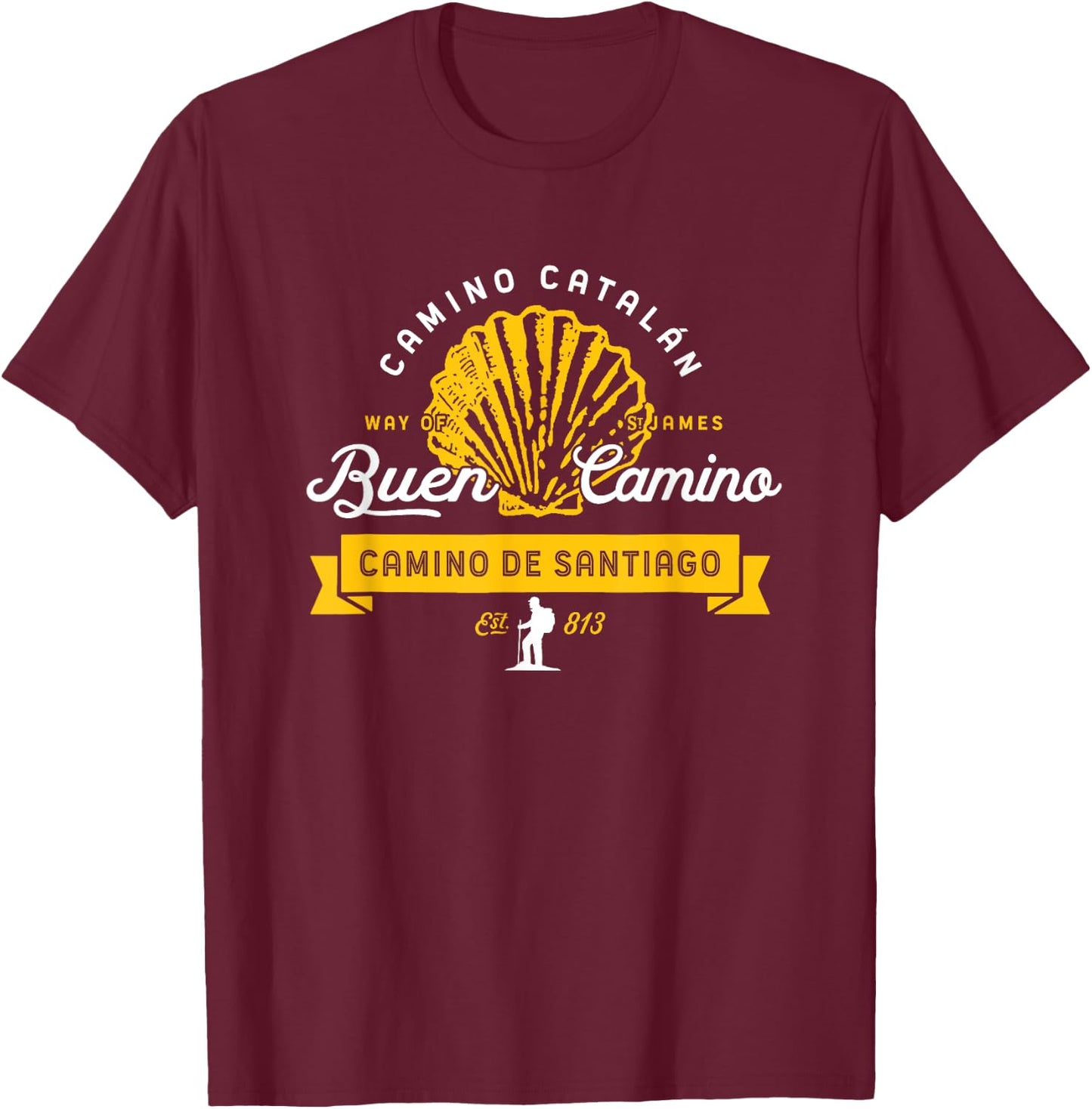 Camino de Catalán - El Camino de Santiago T-Shirt - T-Shirt | Maroon