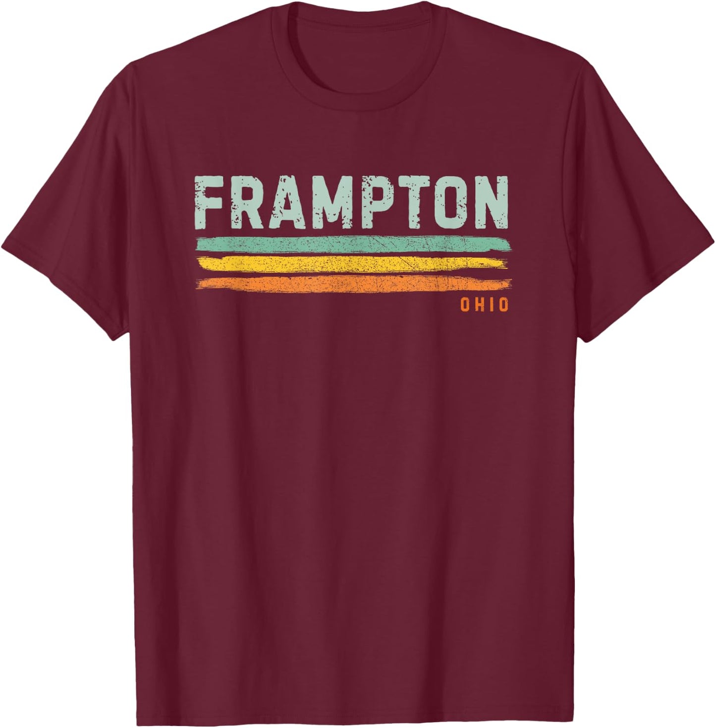 Vintage Stripes Frampton OH T-Shirt - T-Shirt | Maroon