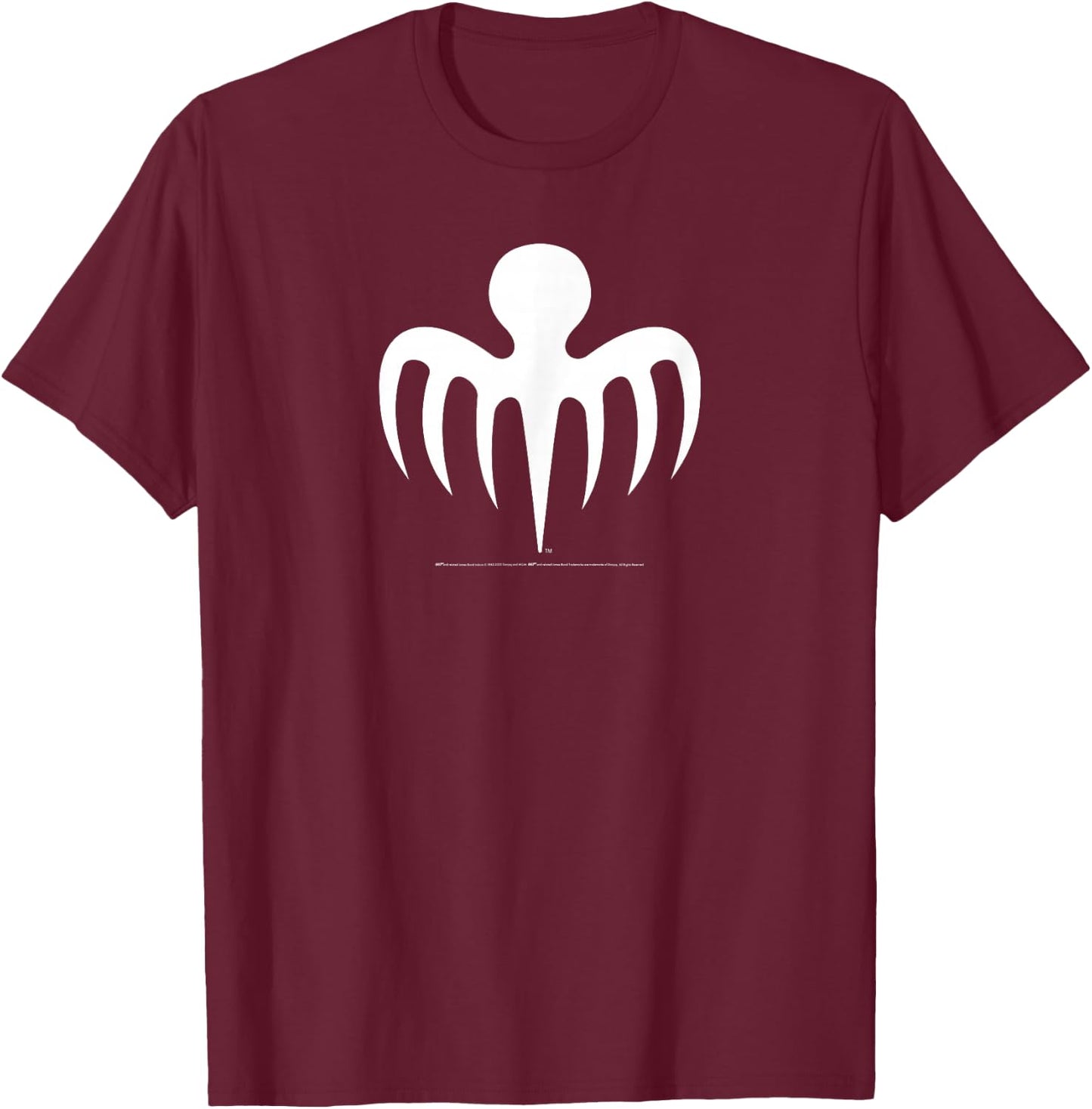 Official James Bond 007 Spectre Symbol (White) T-Shirt - T-Shirt | Maroon