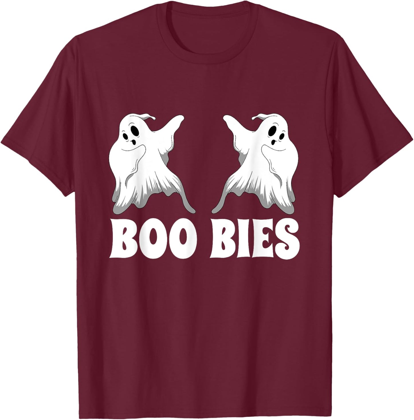 boo-bies Ghost Pumpkin Halloween T-Shirt - T-Shirt | Maroon