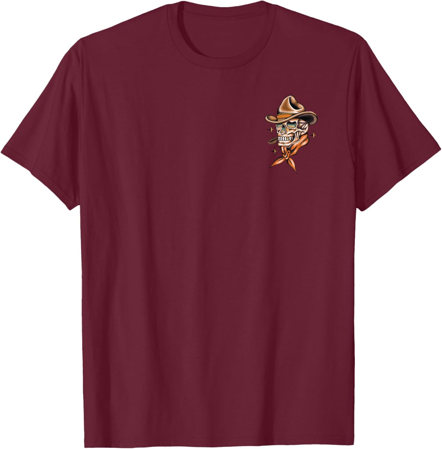 Vintage Cowboy American Traditional Tattoo Old School Flash T-Shirt - T-Shirt | Maroon