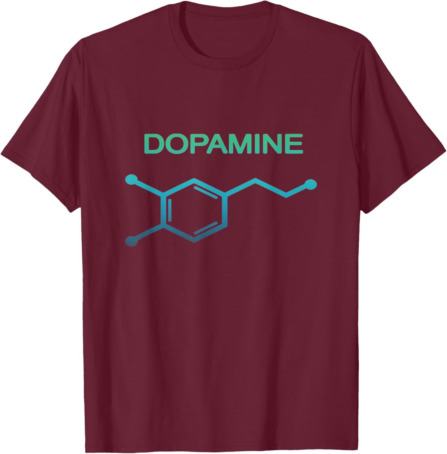Dopamine Molecule Neuroscience Chemistry T-Shirt - T-Shirt | Maroon
