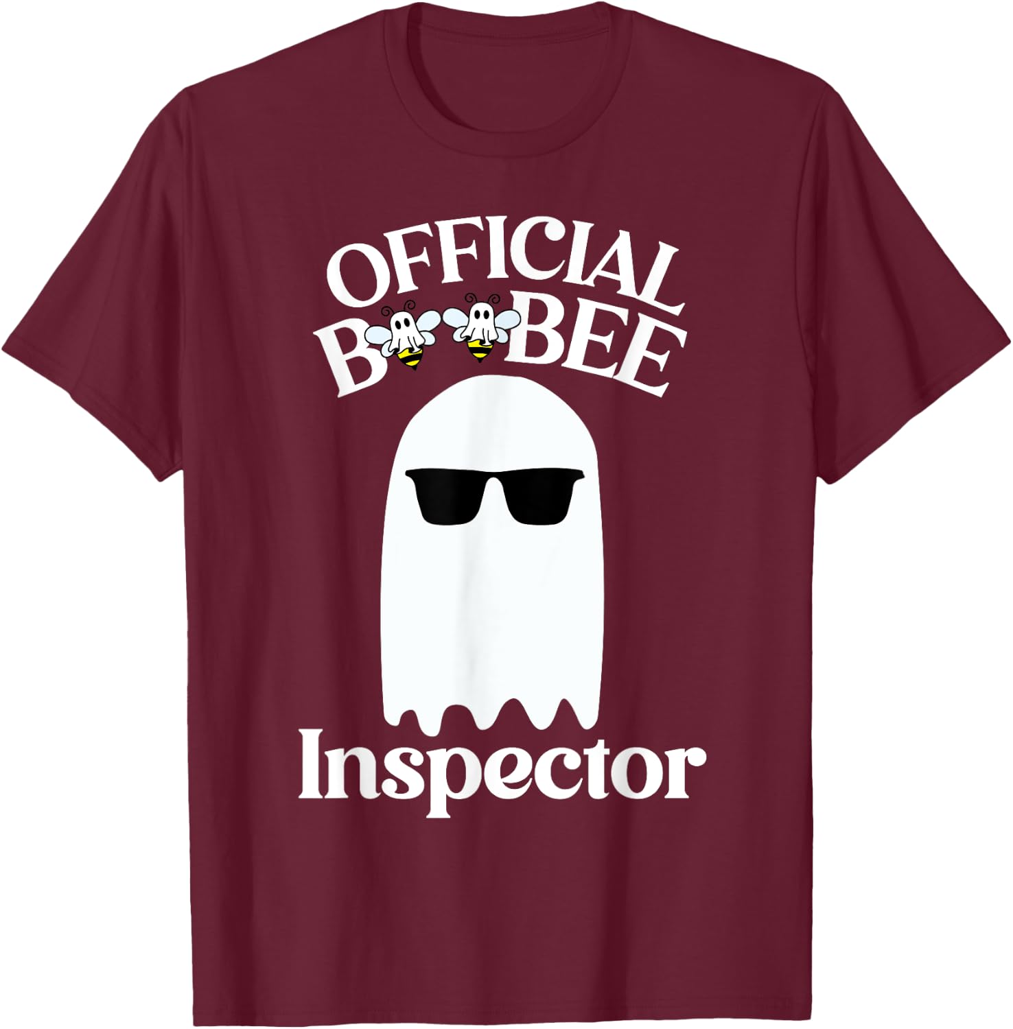 Boo-Bee Inspector Lazy DIY Halloween Costume Funny Ghost T-Shirt - T-Shirt | Maroon