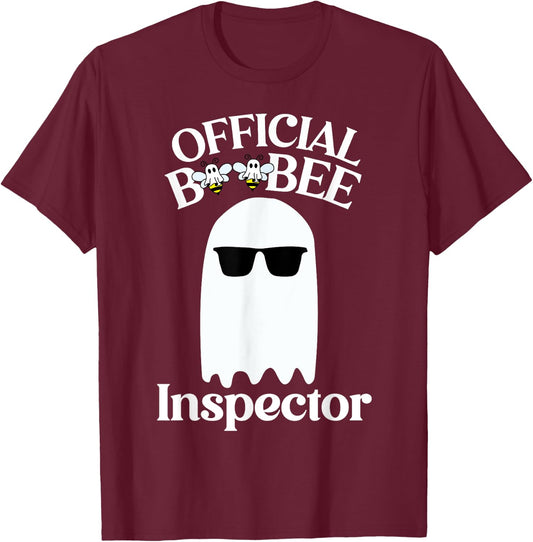 Boo-Bee Inspector Lazy DIY Halloween Costume Funny Ghost T-Shirt - T-Shirt | Maroon