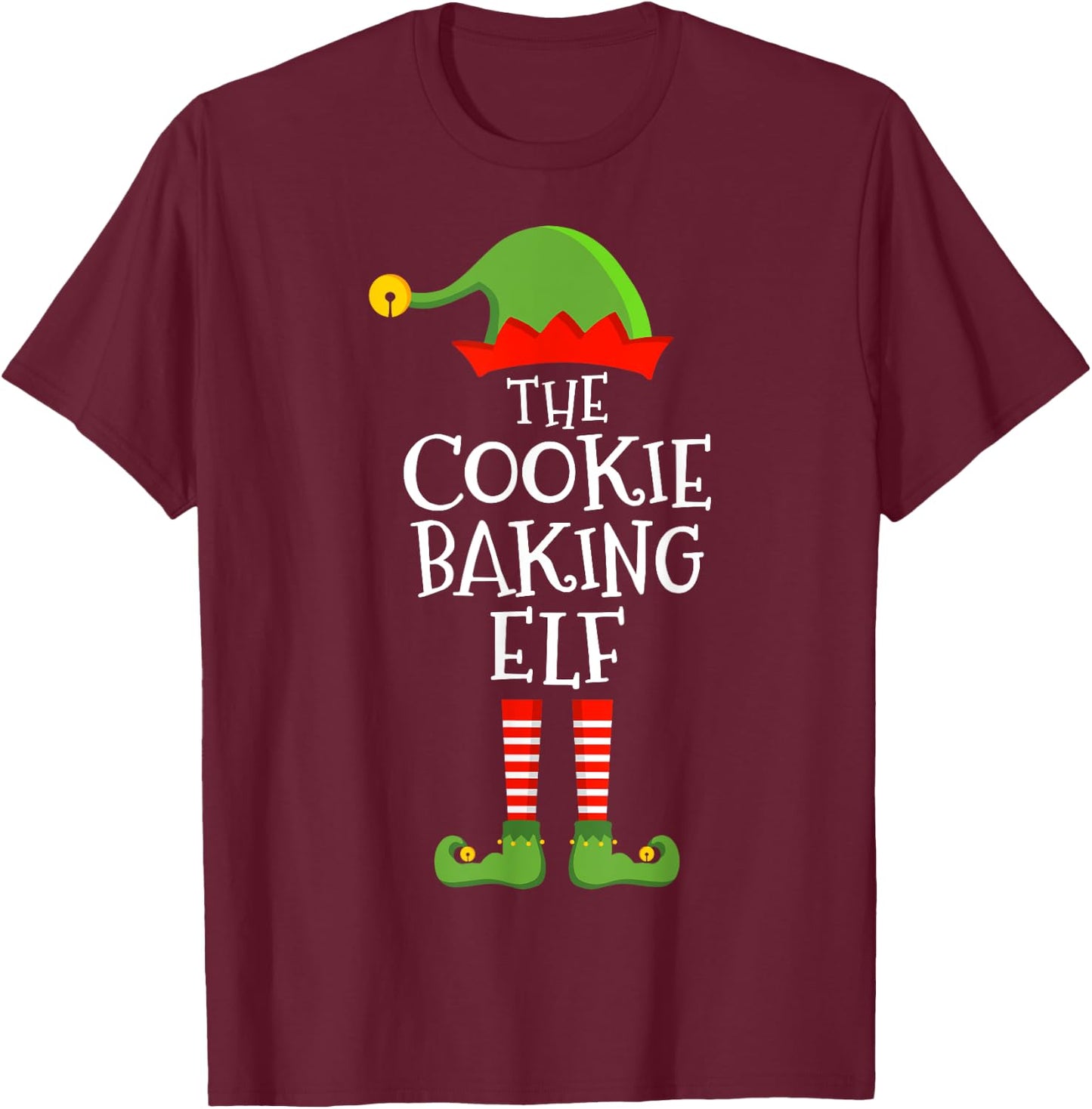Cookie baking elf funny christmas matching family pajama T-Shirt - T-Shirt | Maroon