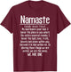 Definition Of Namaste Meditation Yoga Hindu Buddhist T-Shirt - T-Shirt | Maroon