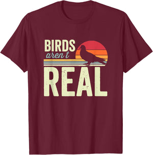 Birds Aren't Real Conspiracy Theory Surveillance T-Shirt - T-Shirt | Maroon