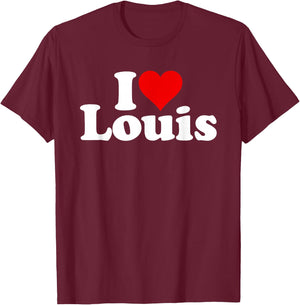 I Love Heart Louis T-Shirt - T-Shirt | Maroon