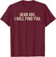 Dear Abs I Will Find You Funny Fitness T-Shirt - T-Shirt | Maroon