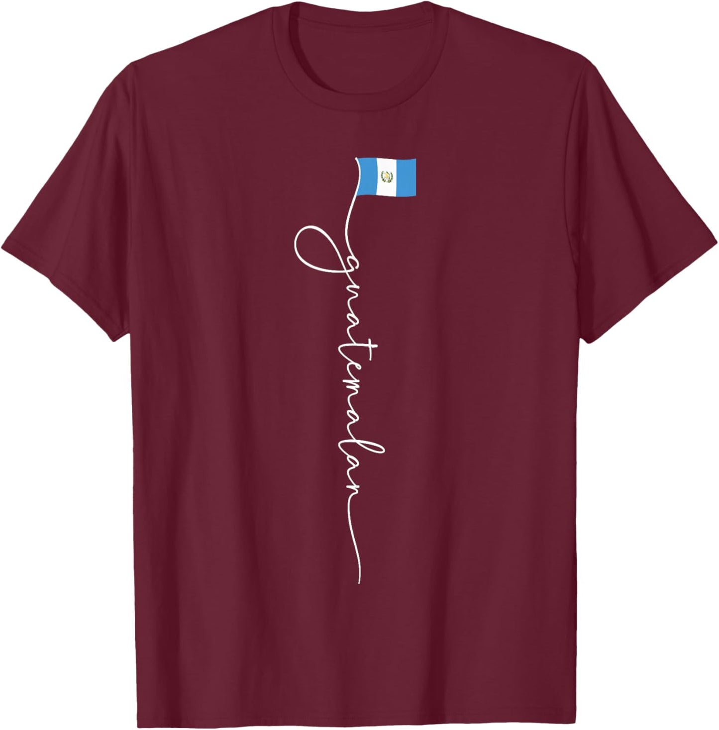 Guatemala Signature Guatemalan Flag T-Shirt - T-Shirt | Maroon