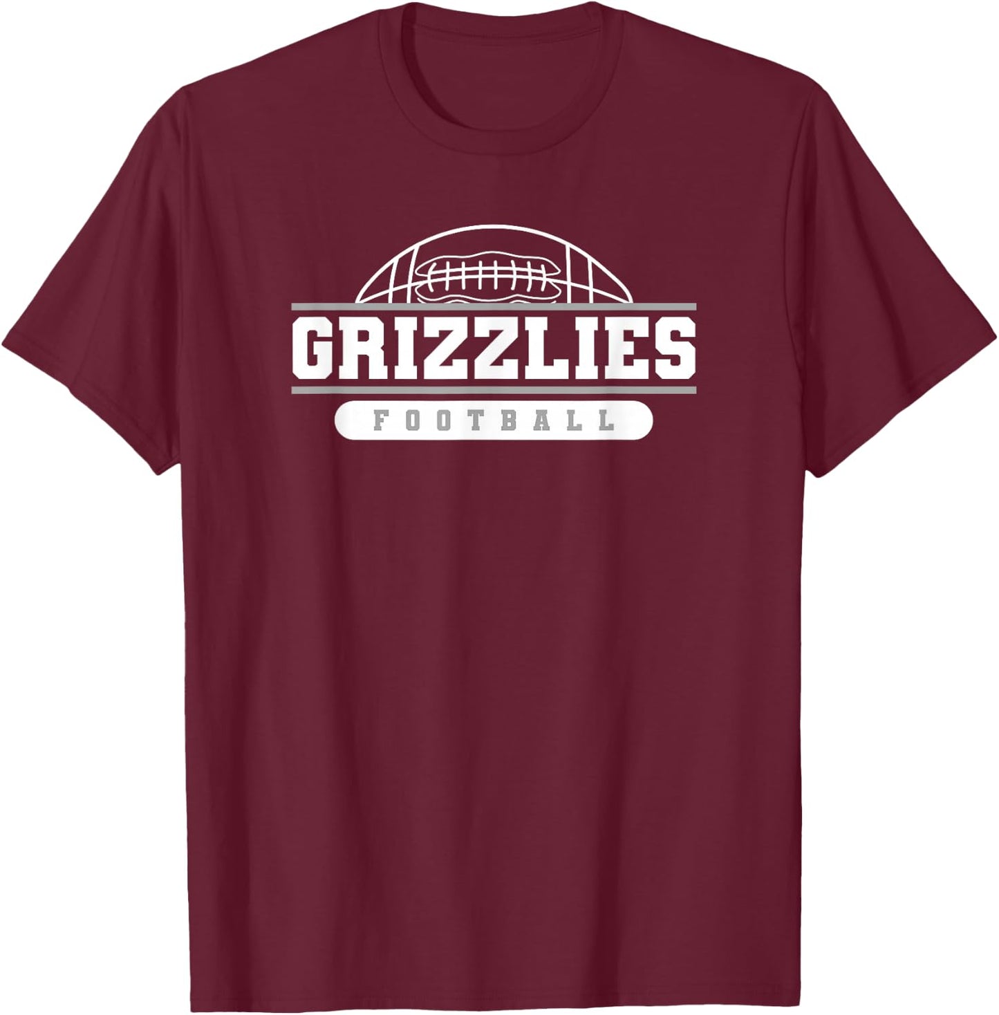 Grizzlies Football Varsity College University High School T-Shirt - T-Shirt | Maroon