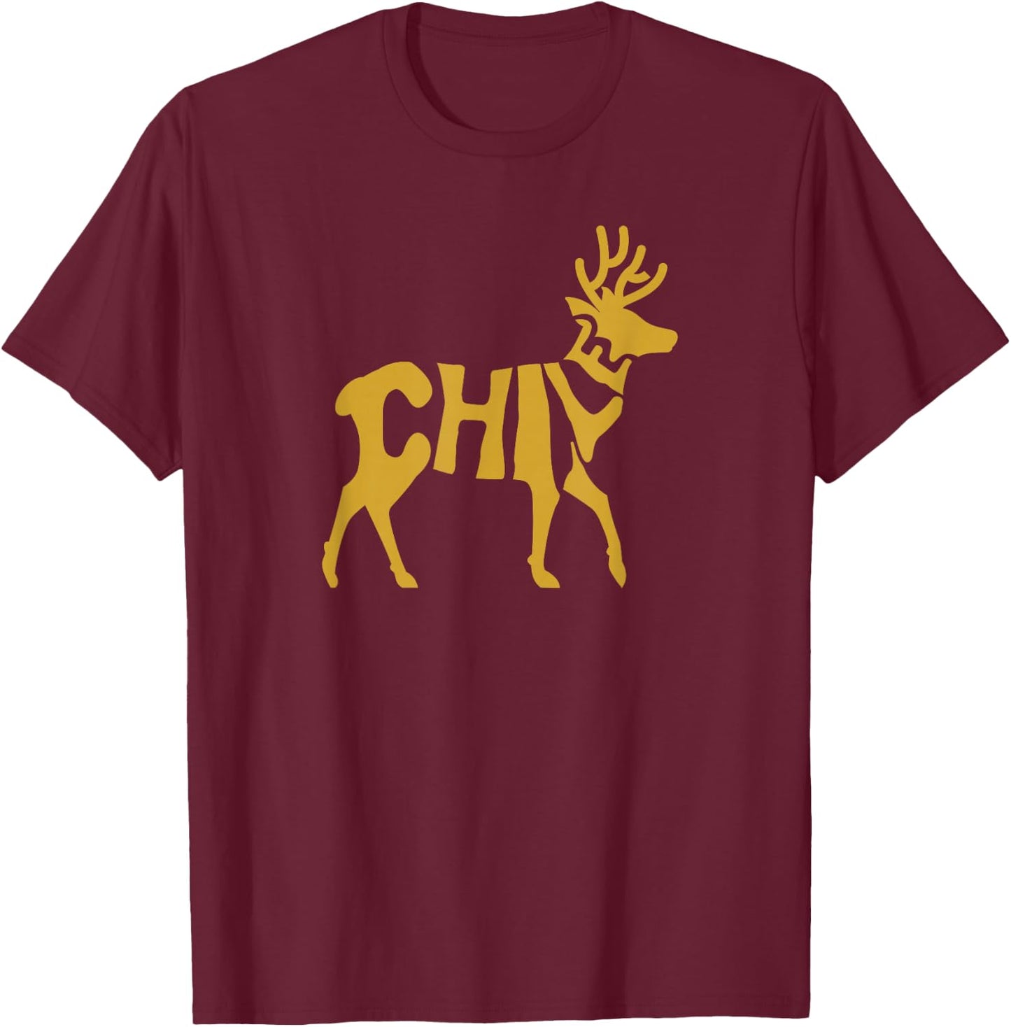 Chile Huemul Deer Word Art - Funny Animal T-Shirt - T-Shirt | Maroon