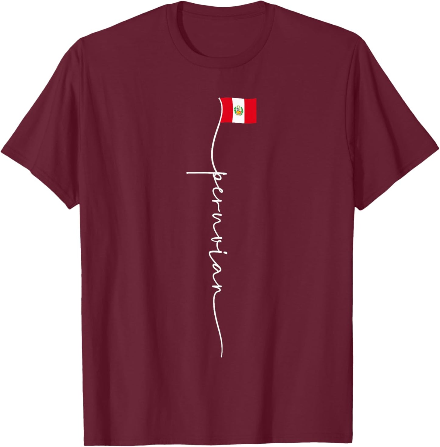 Peru Signature Peruvian Flag T-Shirt - T-Shirt | Maroon