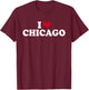 I Love Chicago Illinois T-Shirt - T-Shirt | Maroon