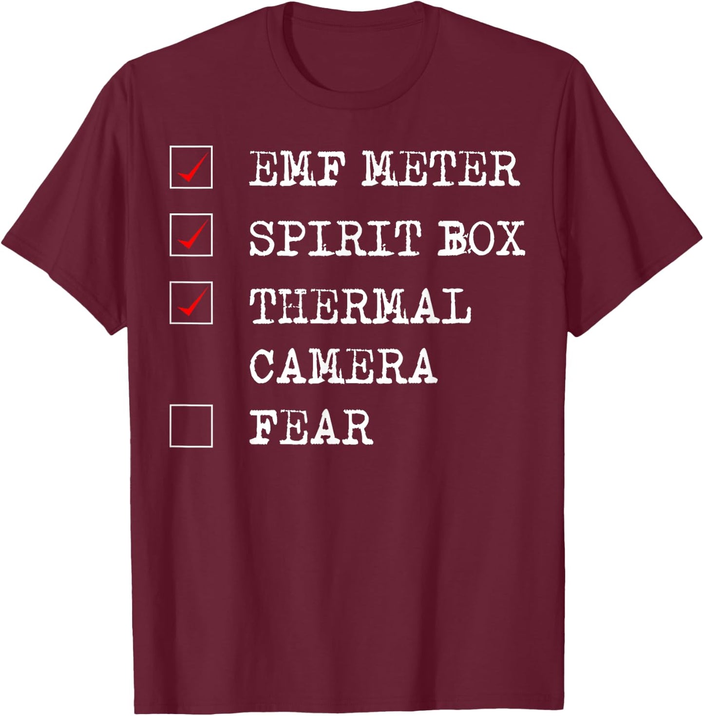 Phasmophobia - Ghost Hunter - Paranormal Investigators T-Shirt - T-Shirt | Maroon