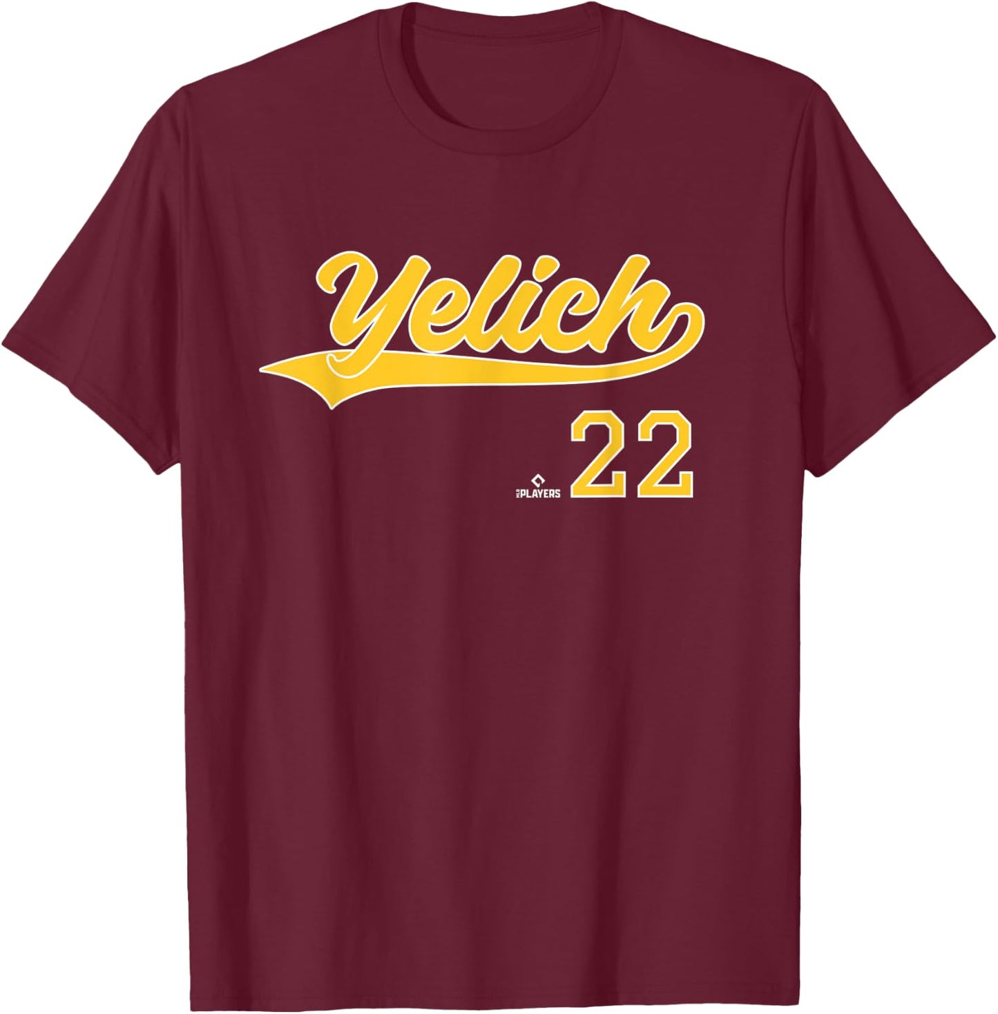 Vintage Gameday Christian Yelich Milwaukee MLBPA T-Shirt - T-Shirt | Maroon