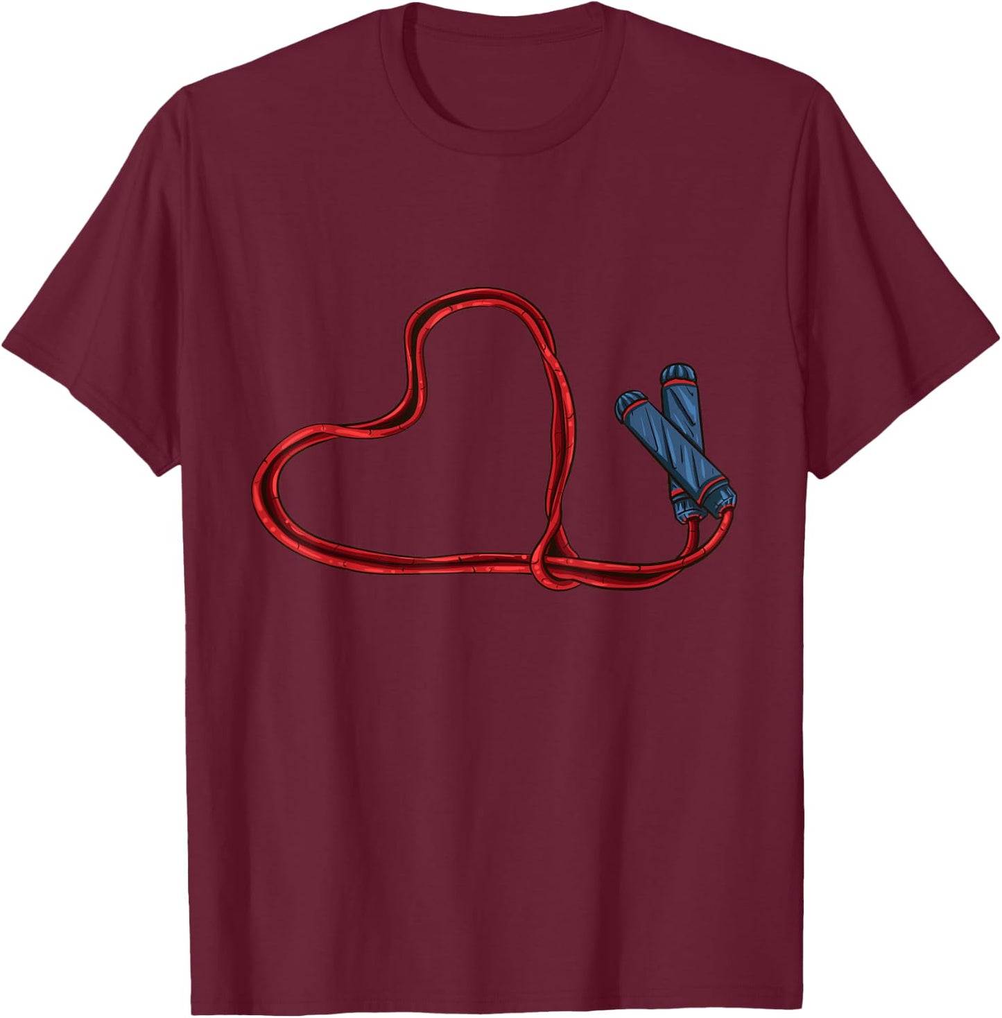 Love Skipping Rope Heart Jump Rope Lover T-Shirt - T-Shirt | Maroon