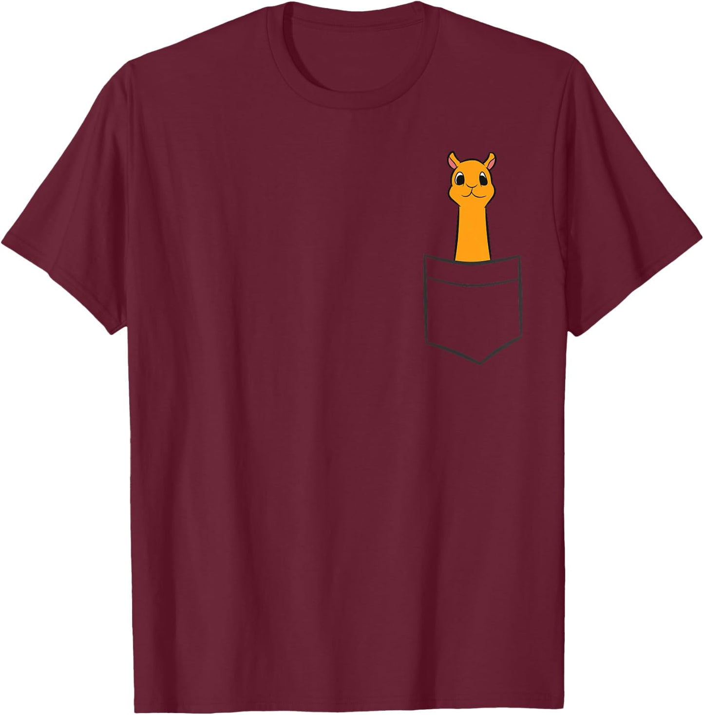 Camel In The Pocket Cute Pocket Camel , Black T-Shirt - T-Shirt | Maroon
