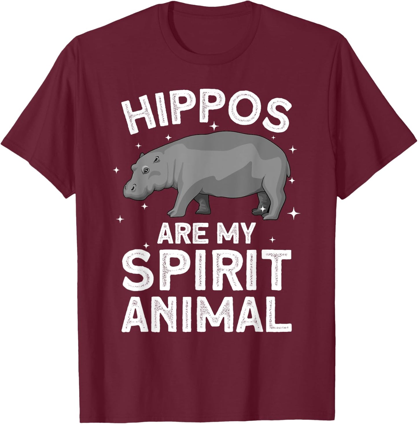 Funny Hippopotamus Design Women Animal Hippo Lover T-Shirt - T-Shirt | Maroon