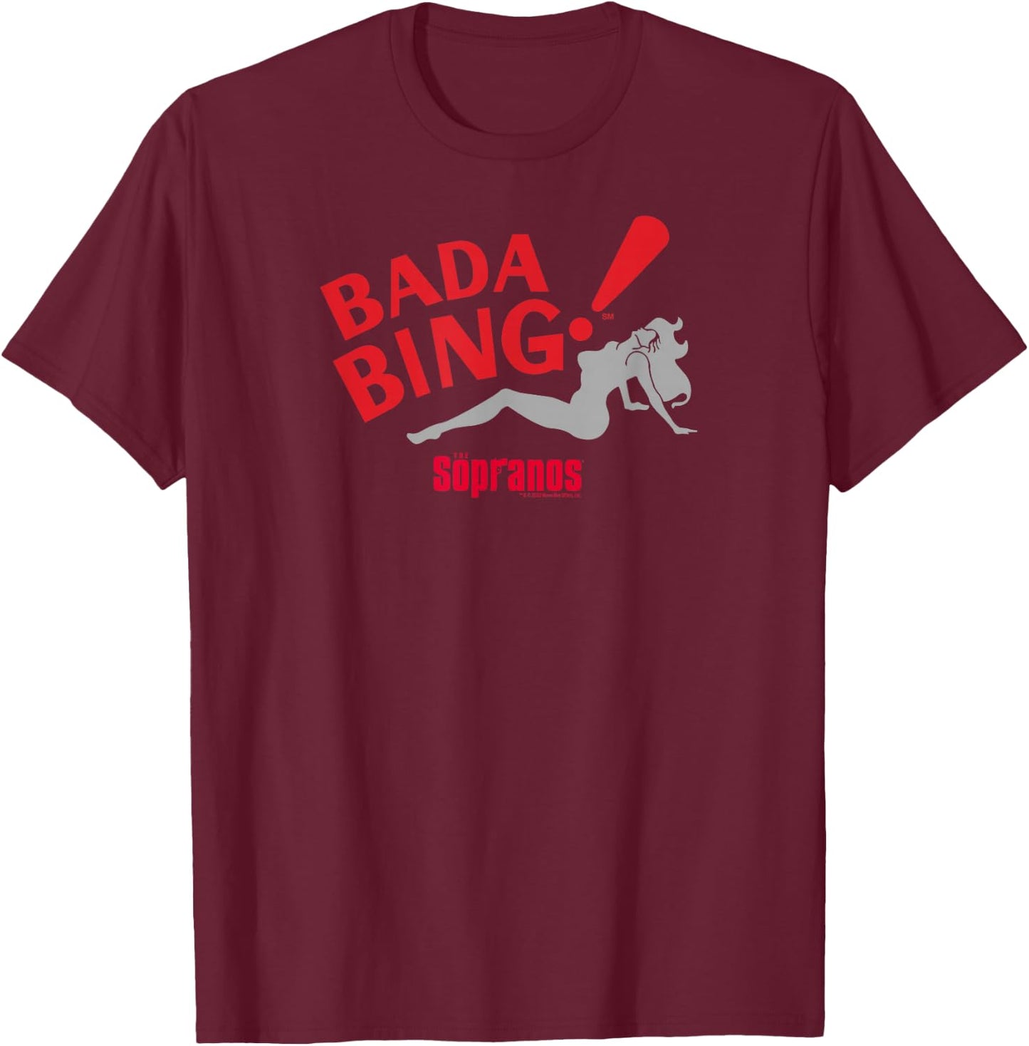The Sopranos Bada Bing! Adult T-Shirt - T-Shirt | Maroon